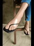 Black Clear Strap Heels - cunei